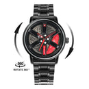 Herren-Luxus-Autofelgen-Uhr – Edelstahl Quarz