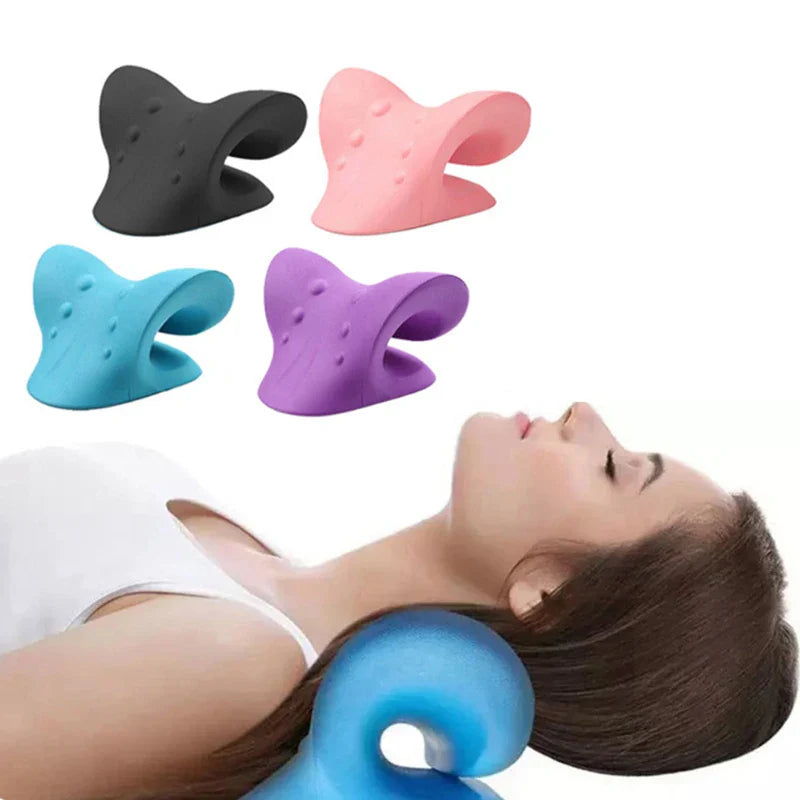 Relajador cervical de cuello – Almohada de estiramiento y masaje para la columna vertebral