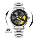 Herren-Luxus-Autofelgen-Uhr – Edelstahl Quarz