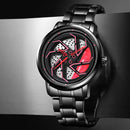 Herren-Luxus-Autofelgen-Uhr – Edelstahl Quarz