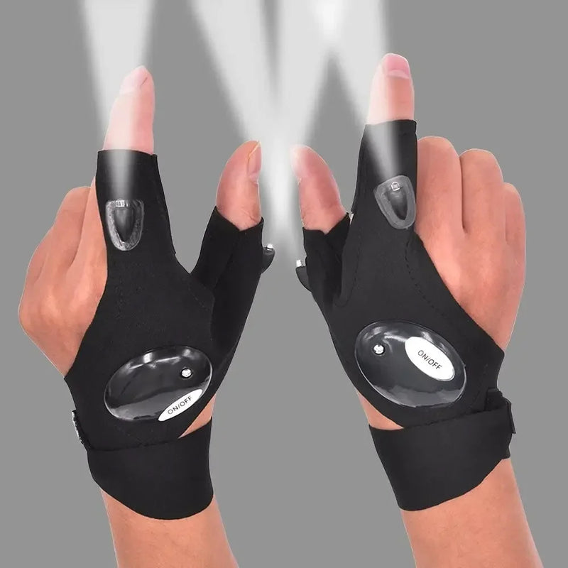 Guantes Linterna LED – Herramienta de Exterior Impermeable sin Dedos